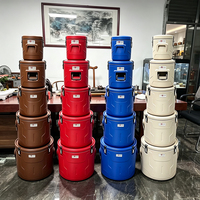 Ensemble de 5 seaux isothermes en métal pour la restauration commerciale, 5L-10L-30L-50L-70L, et baril thermique pour soupes, pour buffet d'hôtel