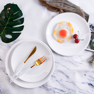 Chất lượng cao khách sạn giá rẻ bán buôn với số lượng lớn Sứ món tráng miệng nhà hàng tấm Logo gốm trắng Dinner tấm Set Wedding - Product Image 4