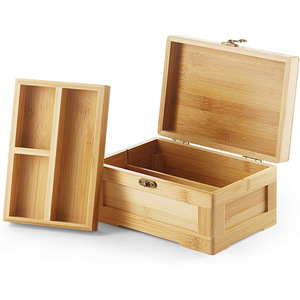 Wooden <b>Jewelry</b> <b>Box</b> Rectangle Solid Wood Storage <b>Box</b> <b>With</b> <b>Lock</b> Simple Style For Gift Packaging - Product Image 3