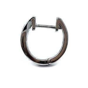 Chine bijoux en gros précieux de haute qualité 14k solide or blanc véritable diamant rond mince cerceaux boucle d'oreille pour femme - Product Image 3