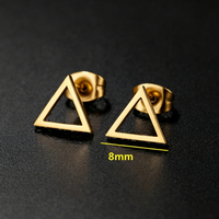 Boucles d'oreilles triangulaires simples en acier inoxydable pour femmes et hommes, bijoux HipHop, clous d'oreilles géométriques à la mode, accessoires de bijoux, cadeaux punk