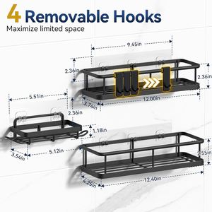 Estante de Esquina Moderno de Dos Niveles, Rectangular, para Montar en la Pared, con Acabado Lacado, para Baño o Sala de Estar, Plástico Ecológico, Sin Perforaciones - Product Image 2