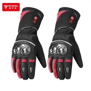 Guantes DE TRABAJO calefactables para moto MOTOWOLF, guantes de invierno unisex, guantes de carreras impermeables a prueba de viento con pantalla táctil