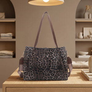 Bolsa de Mano Moderna con Cierre de Cremallera y Diseño de Estampado Animal - Bolso de Mano y Bandolera Elegante de Gran Capacidad - Product Image 3