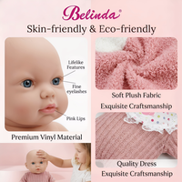 Poupées nouveau-nés réalistes en vinyle souple Belinda pour filles, jouets de simulation pour enfants