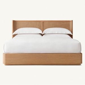 Modern Minimalist Luxury Wooden Bedroom Durniture King <b>Size</b> Solid Oak Wood <b>Bed</b> Shelter <b>Bed</b> for Bedroom - Product Image 1