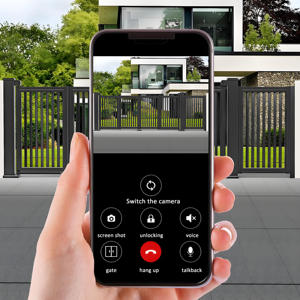 Puerta Corredera <span class=keywords><strong>de</strong></span> Patio Moderna, <span class=keywords><strong>de</strong></span> Diseño Exquisito, <span class=keywords><strong>de</strong></span> Aleación <span class=keywords><strong>de</strong></span> Aluminio, con <span class=keywords><strong>Apertura</strong></span> Automática, Privacidad, Impermeable, con Rejilla y Enrejado - Product Image 6