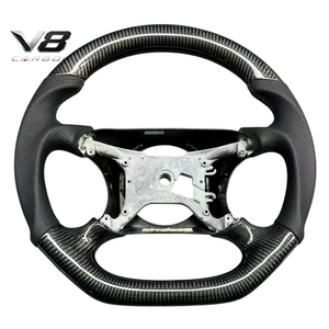 Volant en fibre de carbone véritable V8carbon pour A4 <span class=keywords><strong>S4</strong></span> RS4 <span class=keywords><strong>B5</strong></span> Avant, accessoires de voiture, pièces automobiles modifiées, style sport racing, personnalisé - Product Image 4