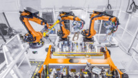 Robot de soudage KUKA haute précision, moteur PLC, découpe 3D, structure en acier, pièces automobiles, soudage d'aluminium, production automatisée
