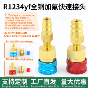 Conector Rápido R1234yf de Cobre y Aluminio, Boquilla de Carga para Aire Acondicionado de Alta y Baja Presión, Herramienta de Mantenimiento Automotriz - Product Image 4