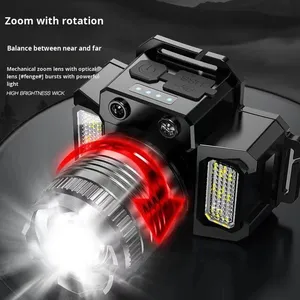 Thông minh cảm biến Led Đèn Pha mạnh mẽ USB ánh sáng đầu-gắn đèn cho công việc ngoài trời cho cắm trại thợ mỏ của câu cá hiển thị kỹ thuật số IP65 - Product Image 3