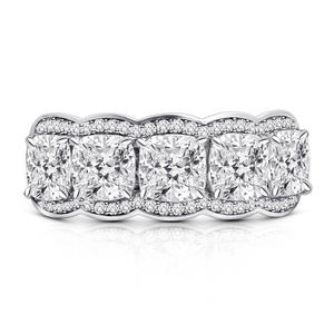 Anillo de Diamantes de Oro Blanco T0091, Corte Brillante Redondo, Color G Natural, Anillo de Compromiso Clásico para Mujer - Product Image 5