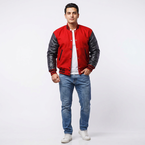 Veste de baseball pour homme FINER THREADS 100% coton de haute qualité, broderie personnalisée, manches respirantes, col montant - Product Image 1