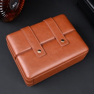 Custom Portable 7 Cigar Case Humidor de Couro Box com Built-<span class=keywords><strong>in</strong></span> Hidratante Agente Slot Lacquer Technics <span class=keywords><strong>Travel</strong></span> Humidor - Product Image 5