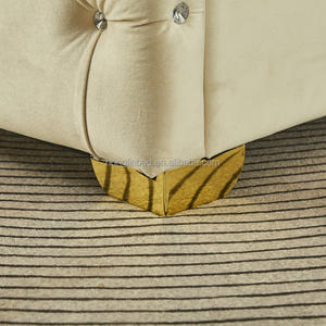 モダンラグジュアリーベッド ゴールデンミラービーム ベルベット生地張り キングサイズ ガスリフト オットマン収納ベッドフレーム - Product Image 6