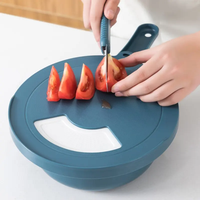 7-in-1 Multifunctionele Groentehakker met RVS-mes, Groentesnijder, -rasp en -schaaf met opvangbak