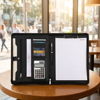 Porte-documents A4 en cuir multifonctionnel pour gestionnaires de bureau, avec fermeture éclair, pour contrats commerciaux et documents – Vente en gros