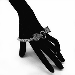 Yunnique – Bracelet en acier titane avec tête de loup pour hommes, bijoux à maillons de chaîne, cadeau, design animal géométrique, GZYB 01 - Product Image 4