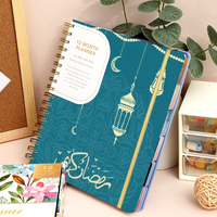 Carnet de planification Ramadan 2024 personnalisé A5, hebdomadaire, musulman, islamique, pour l'école, en papier, avec couverture en tissu PVC, cadeau, vente en gros à prix réduit