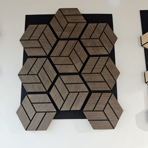 Moderne Technische Holzlatten-Akustikpaneele 21mm Dick Polyester Schalldämmung Umweltfreundliches Design für Sporthallen Hotels NRC - Product Image 1