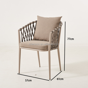 Moderno Nuevo Diseño Hotel Café Restaurante Muebles Cuerda de Aluminio Tejido Silla Apilable Nuevo Color Silla de Comedor - Product Image 1