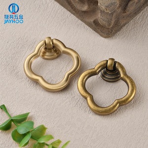 JAYHOO Cabinet Door <b>Handle</b> Half Dumpling Shape Brass Single Hole Chinese Style Drawer Wardrobe Kitchen Furniture <b>Handle</b> - Product Image 2