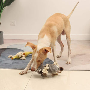 D369 grosir mainan anjing besar tali melengking kaki boneka hewan peliharaan anak anjing bulu domba disesuaikan anjing memotong tali mainan mewah - Product Image 3