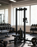 Nouveau modèle de machine à tirage latéral réglable à double poulie murale multifonctionnelle en acier pour exercices des bras à domicile