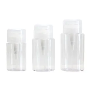 Removedor de maquiagem transparente, dispensador de água para viagem, tamanho portátil, 100ml, 150ml, 200ml, bomba líquida de pressão vazia