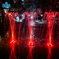 Fontaine de danse extérieure commerciale DEWY en acier inoxydable avec panier de fleurs rotatif, lumières LED multicolores, design moderne pour parcs