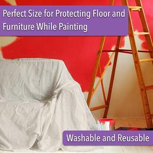 Les peintres ont réutilisé des bâches en toile pour créer des bâches de 9 pieds x 12 pieds, lavables et réutilisables - Product Image 5
