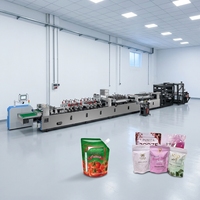 Máquina automática para fabricar bolsas de plástico con cierre de cremallera de 3 lados, sellado central y sellado medio, para envasado al vacío.