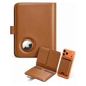 Cross-border Genuine <b>Leather</b> Passport Holder With Rfid Protection Multi Card Slot AirTag Compatible <b>Document</b> <b>Case</b> - Product Image 1