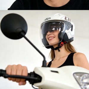 Casque de moto ouvert anti-buée XL avec double visière et double lentille, toutes saisons, en ABS, nouveau modèle avec haut-parleur, noir - Product Image 5