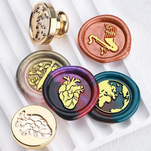 Sceau de cire Suidisi, rond, 2,2 cm, en laiton gravé, pour la décoration de sceaux de cire - Product Image 3