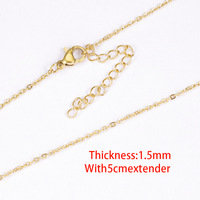 Chaîne à maillons en acier inoxydable de 45 cm, accessoires de fabrication DIY, plaquée or 18 carats, résistante à l'eau, bijoux minimalistes tendance, colliers