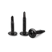 Vis autoperceuse TEK à tête fraisée plate en acier au carbone, zinguée bleue, à empreinte cruciforme, galvanisée, pour panneaux métalliques