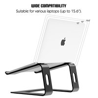 Support de bureau ergonomique fixe et surélevé pour ordinateur portable, support universel en aluminium pour dissipation thermique, idéal pour la maison et le bureau