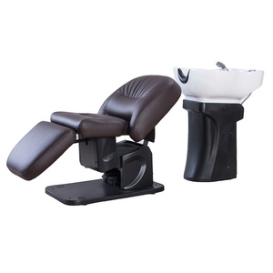 Kisen Beauty and Salon Furniture Lay Down Hair Washing Massage <b>Chair</b> Shampoo Bed with Water Circulation and <b>Steamer</b> - Product Image 1