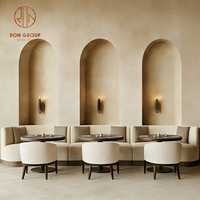 Ensemble de meubles de restaurant en bois rond et courbé, comprenant un canapé, une table et des chaises, pour café et salon de thé