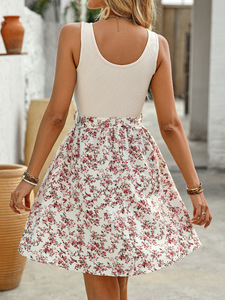 Vestido de Verano sin Mangas para Mujer, Tejido, Color Sólido, Talla Grande, Casual, Elegante, para Fiesta, Cuello en V, Largo hasta la Rodilla, Control de Abdomen, Corte Recto - Product Image 2