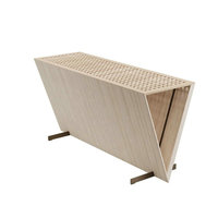 Console TV en bois massif de style Art déco italien moderne victorien pour entrée, tables et consoles de salon en bois, luxe sur mesure pour la maison