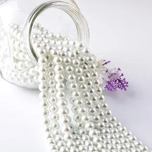 价格便宜圆形6毫米彩色ABS松散塑料珍珠带孔，高品质珍珠珠宝制作