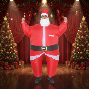 Costume gonfiabile da Babbo Natale per adulti, adatto a persone alte da 1,5 a 2 metri. Ideale per Natale, cosplay, feste, spettacoli teatrali e feste in costume. - Product Image 2
