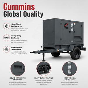 Cummins Weichai Yuchai 30kw 30kva Diesel Generator 25kw 24kw 3phase <b>Trailer</b> Generator 30 Kva 30 kw Diesel Generator Diesel - Product Image 1