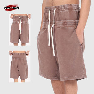 Shorts vintage pour homme 320g avec double ceinture, finition effet neige délavée, design inspiré de la côte ouest - Product Image 3