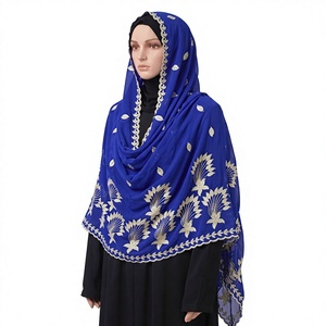 Foulard en mousseline de soie pour femme, motif floral, feuilles, strass brodés, bordure plume de blé, léger, respirant, doux, vente en gros, OEM ODM - Product Image 3