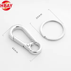 Custom Hardware Metal Keychain Key Ring Lobster Snap Hook Carabiner for Car Key Bag Handbag Belt Accessories