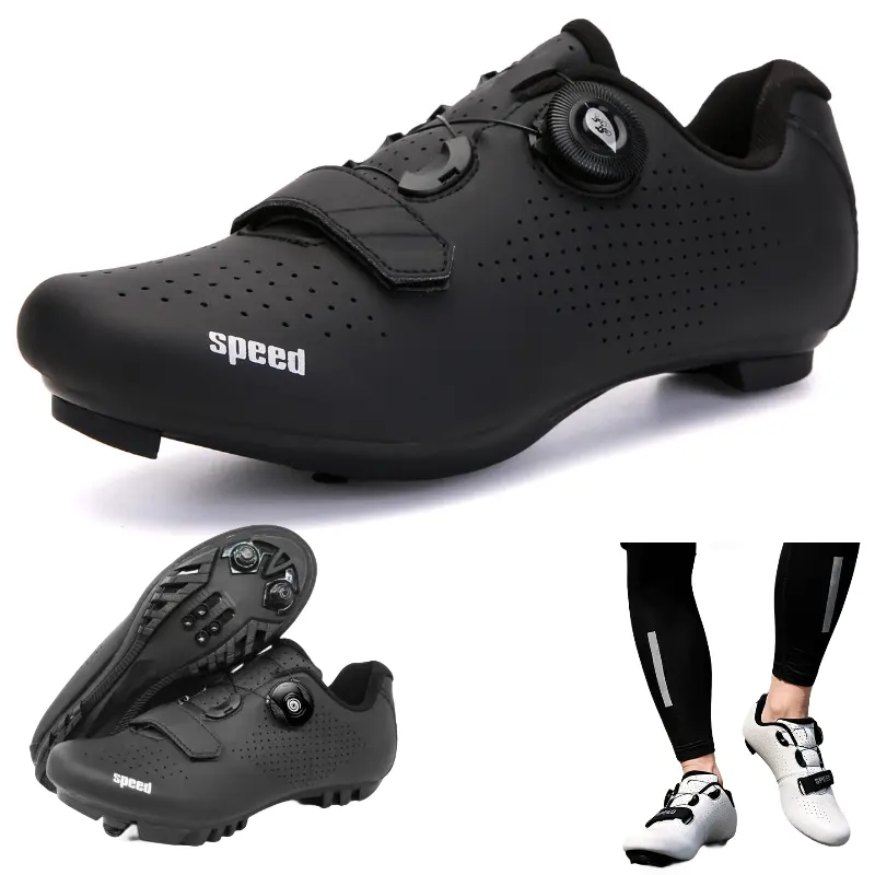 Sapatos de ciclismo anticolisão para uso externo, calçados para bicicleta de montanha, anticolisão, tênis de corrida de estrada, de carbono, grampos spd