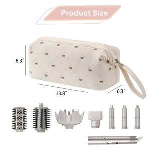 Grande Trousse de Voyage Matelassée Imperméable pour Outils Coiffure avec Motif Nœud – Étui de Rangement Organisé pour Accessoires de Coiffure - Product Image 2